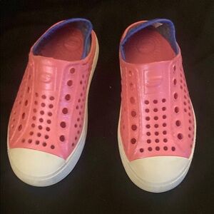 Skechers Kids Pink Slip-On Shoes with Blue Trim